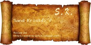 Sand Kristóf névjegykártya